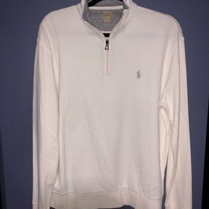 Polo White Half Zip Pullover